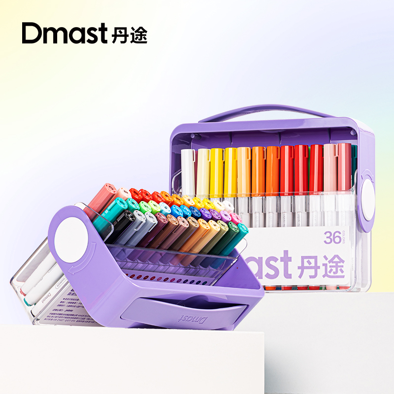 dmast丹途RM6-36PET盒直液式軟繪丙烯馬克筆（混）（36色/盒）