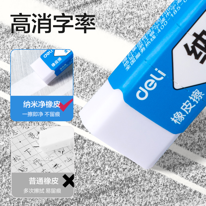 得力VP477-S納米凈橡皮擦(小)(6塊裝)(白)(盒)