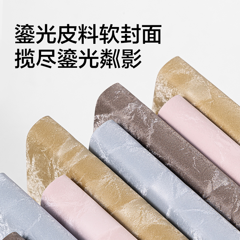 得力BP660-A5鎏光皮面本10mm行距80張(藍(lán))(本)