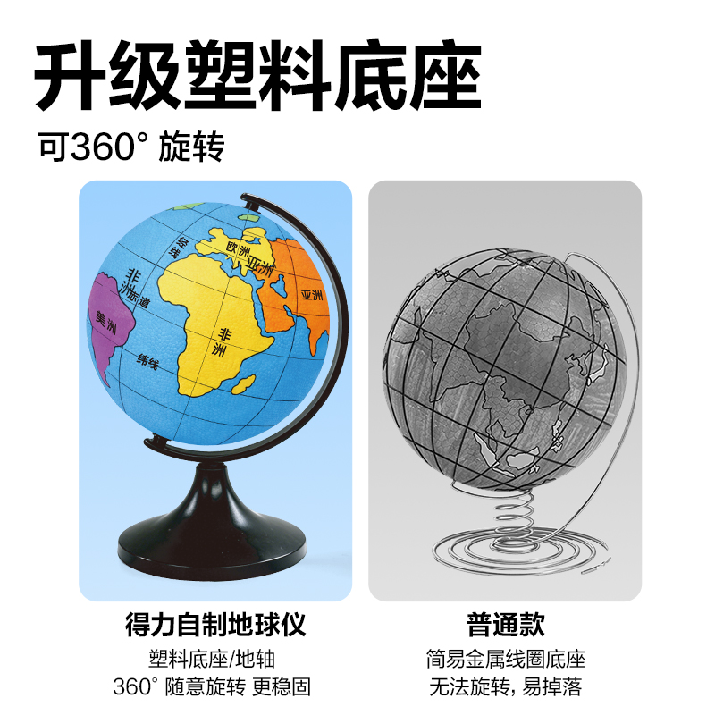 得力LG188-10地球儀/地圖-地球儀(白)(盒)