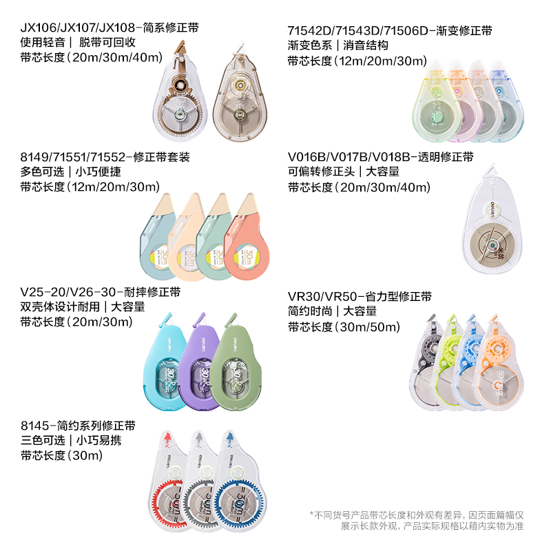 得力VR616修正學訊豪華包修正帶(混)(件)