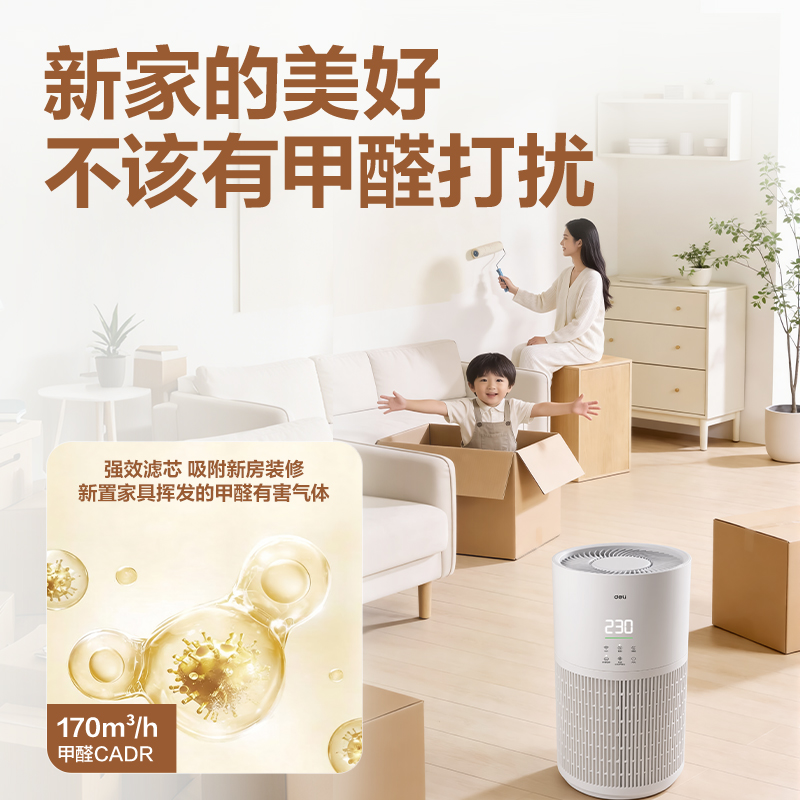 得力LR070空氣凈化器(白)(臺(tái))
