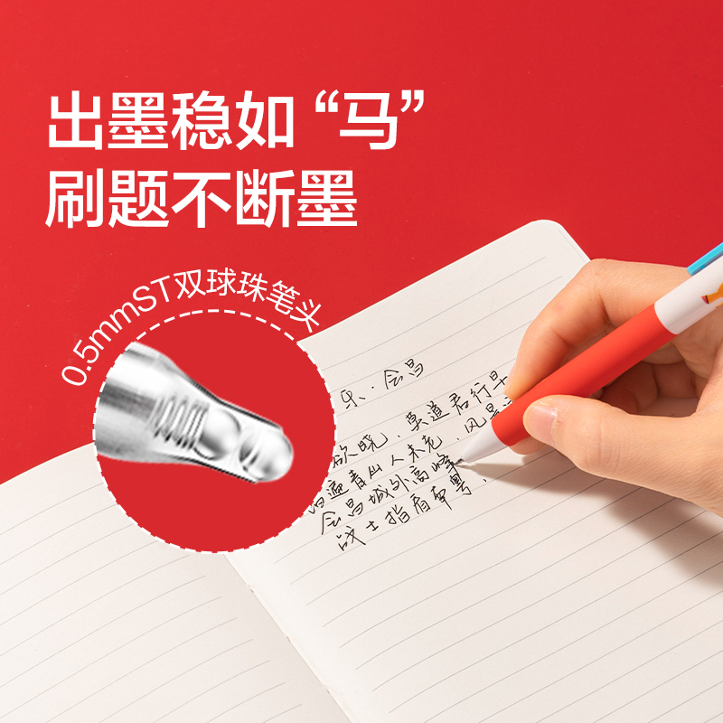 紐賽NS985-H馬年限定速干按動中性筆0.5mm雙球珠ST頭(藍)(支)